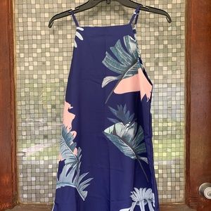 NWOT - Blue Tropical Dress